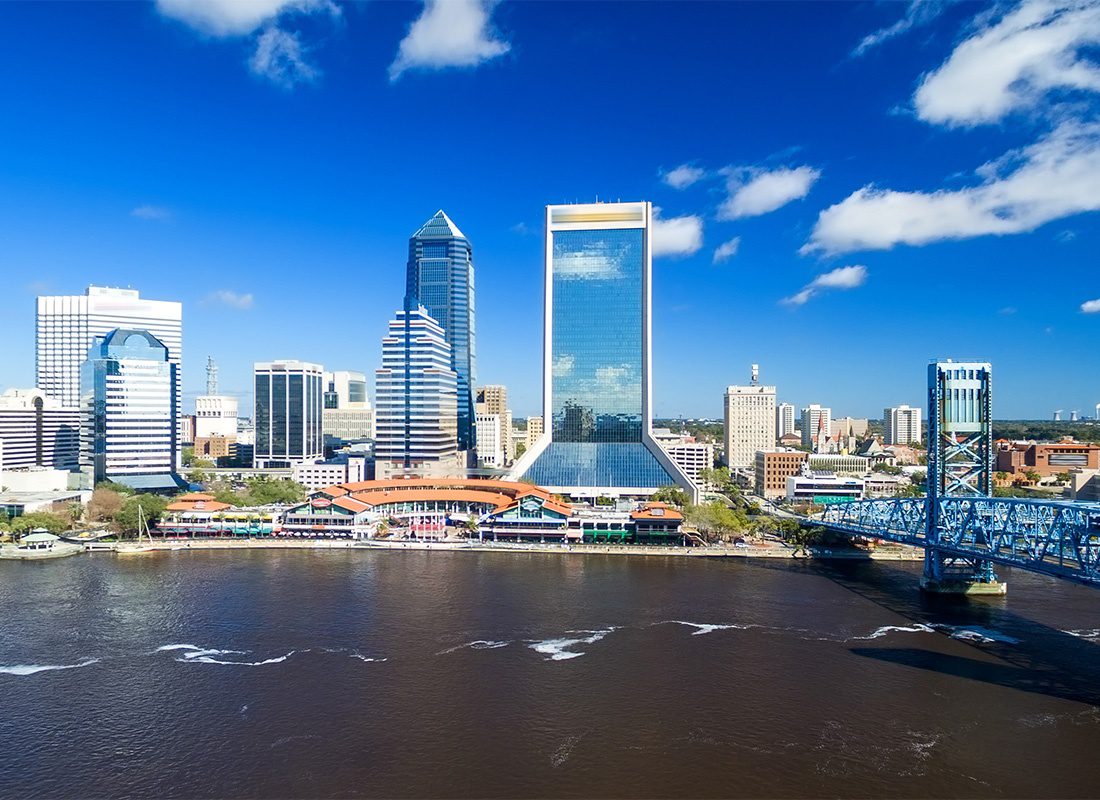Jacksonville, FL - An Aerial Shot of Jacksonville, FL in the Afternoon